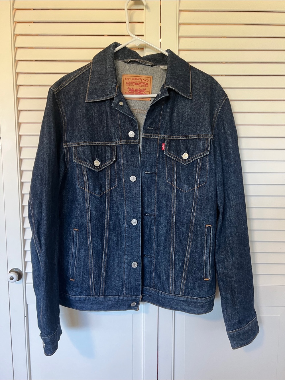 Levi's Dark Blue Denim Jacket with Contrast Stitching